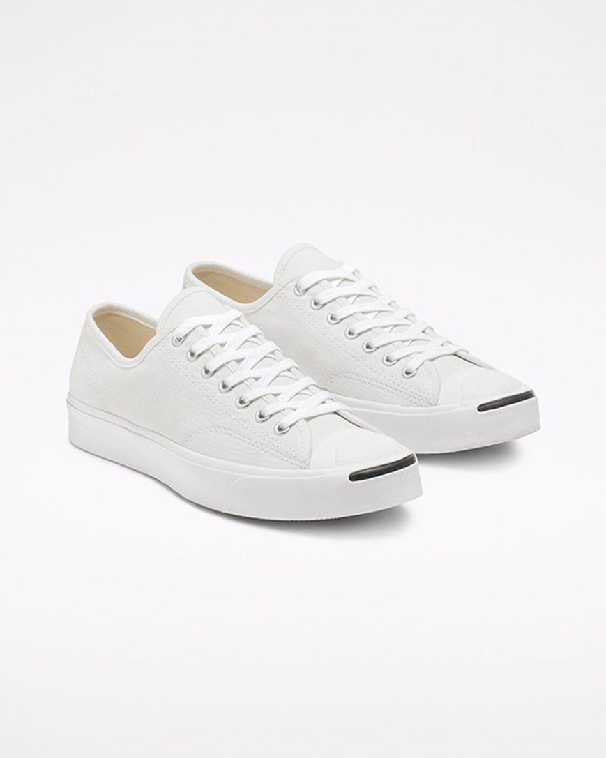 Men's Converse Jack Purcell Canvas Low Top Shoes White / Black | AU C98E4T